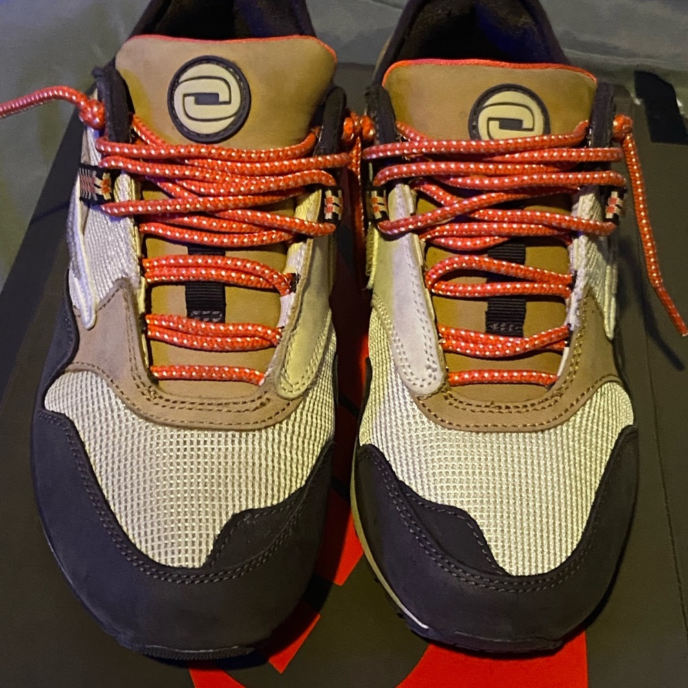 Travis Scott Black and Tan Sneakers with Mesh Design
